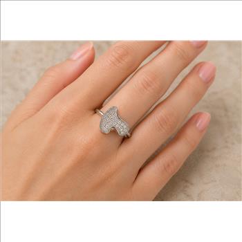No Reserve 925 Sterling Silver 1.05 Ct Cubic Zirconia Ring 6.5 US Ring Size