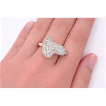 No Reserve 925 Sterling Silver 1.05 Ct Cubic Zirconia Ring 6.5 US Ring Size