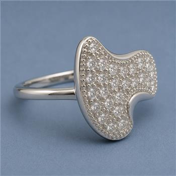 No Reserve 925 Sterling Silver 1.06 Ct Cubic Zirconia Ring 6.5 US Ring Size