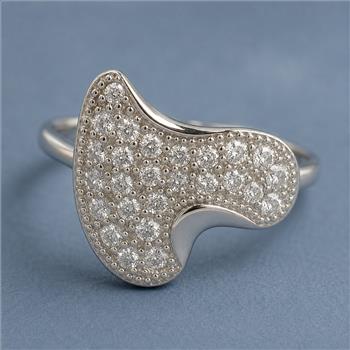No Reserve 925 Sterling Silver 1.06 Ct Cubic Zirconia Ring 6.5 US Ring Size