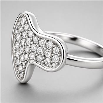 No Reserve 925 Sterling Silver 1.09 Ct Cubic Zirconia Ring 6.5 US Ring Size