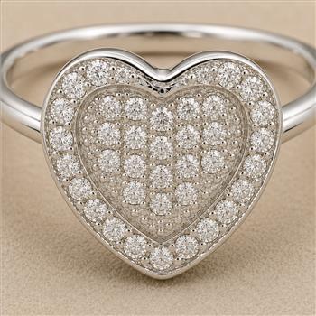 No Reserve 925 Sterling Silver 1.09 Ct Cubic Zirconia Ring 7 US Ring Size