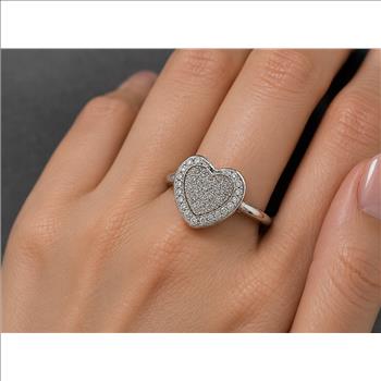 No Reserve 925 Sterling Silver 1.09 Ct Cubic Zirconia Ring 7 US Ring Size