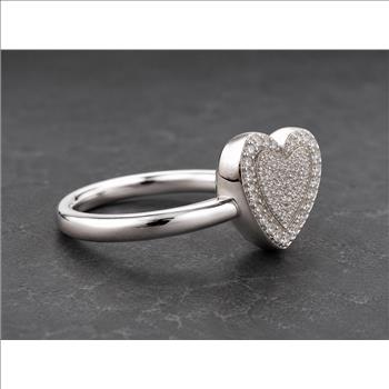 No Reserve 925 Sterling Silver 1.09 Ct Cubic Zirconia Ring 7 US Ring Size