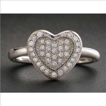 No Reserve 925 Sterling Silver 1.09 Ct Cubic Zirconia Ring 7 US Ring Size
