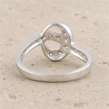 No Reserve 925 Sterling Silver 1.10 Ct Cubic Zirconia Ring 6 US Ring Size