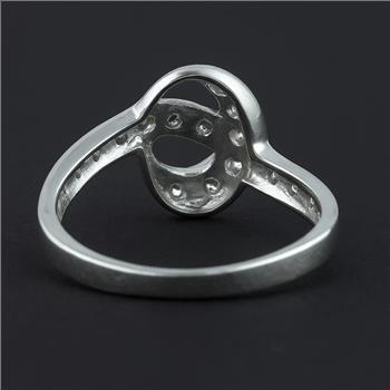 No Reserve 925 Sterling Silver 1.10 Ct Cubic Zirconia Ring 7 US Ring Size