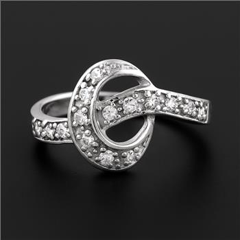 No Reserve 925 Sterling Silver 1.10 Ct Cubic Zirconia Ring 7 US Ring Size