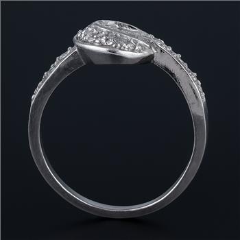 No Reserve 925 Sterling Silver 1.10 Ct Cubic Zirconia Ring 7 US Ring Size