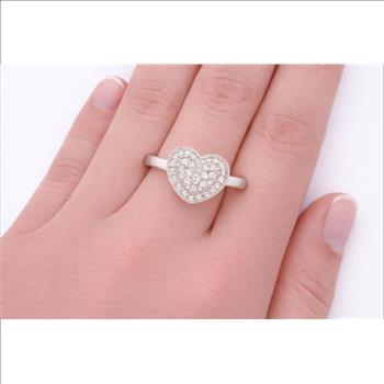 No Reserve 925 Sterling Silver 1.13 Ct Cubic Zirconia Ring 7.5 US Ring Size