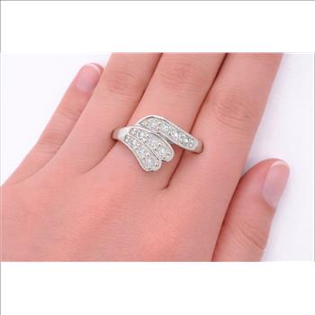 No Reserve 925 Sterling Silver 1.14 Ct Cubic Zirconia Ring 7 US Ring Size
