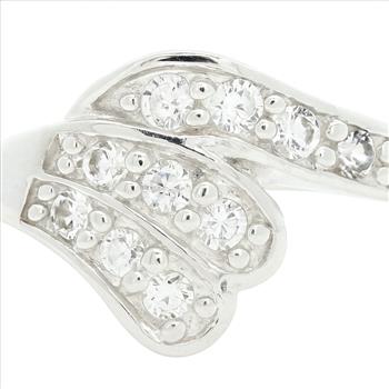 No Reserve 925 Sterling Silver 1.14 Ct Cubic Zirconia Ring 7 US Ring Size