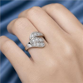 No Reserve 925 Sterling Silver 1.14 Ct Cubic Zirconia Ring 7 US Ring Size