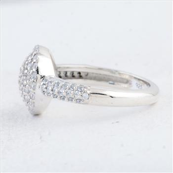 NO RESERVE 925 Sterling Silver 1.14 Ct Round Cubic Zirconia Ring 7 US Ring Size