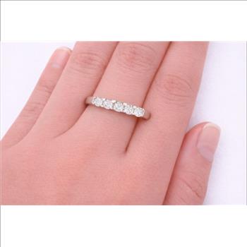 No Reserve 925 Sterling Silver 1.19 Ct Cubic Zirconia Ring 6 US Ring Size