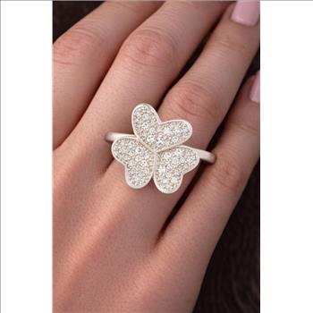 No Reserve 925 Sterling Silver 1.20 Ct Cubic Zirconia Ring 6.5 US Ring Size