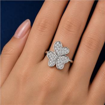 No Reserve 925 Sterling Silver 1.20 Ct Cubic Zirconia Ring 6.5 US Ring Size