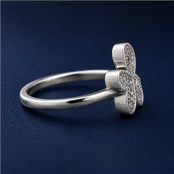 No Reserve 925 Sterling Silver 1.20 Ct Cubic Zirconia Ring 6.5 US Ring Size