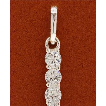 No Reserve 925 Sterling Silver 1.20 Ct Round Cubic Zirconia Pendant