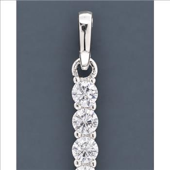 No Reserve 925 Sterling Silver 1.20 Ct Round Cubic Zirconia Pendant