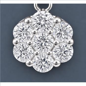 No Reserve 925 Sterling Silver 1.20 Ct Round Cubic Zirconia Pendant