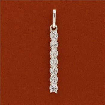 No Reserve 925 Sterling Silver 1.20 Ct Round Cubic Zirconia Pendant