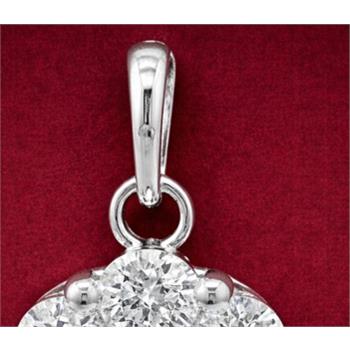 No Reserve 925 Sterling Silver 1.20 Ct Round Cubic Zirconia Pendant