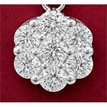 No Reserve 925 Sterling Silver 1.20 Ct Round Cubic Zirconia Pendant