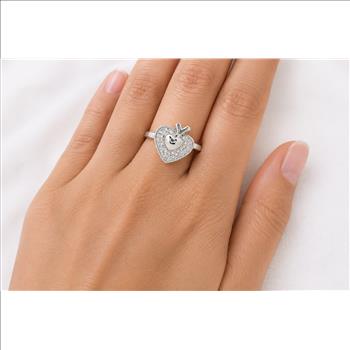 No Reserve 925 Sterling Silver 1.21 Ct Cubic Zirconia Ring 6.5 US Ring Size