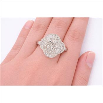 No Reserve 925 Sterling Silver 1.21 Ct Cubic Zirconia Ring 7 US Ring Size