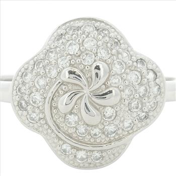 No Reserve 925 Sterling Silver 1.22 Ct Cubic Zirconia Ring 7 US Ring Size