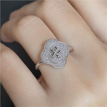 No Reserve 925 Sterling Silver 1.22 Ct Cubic Zirconia Ring 7 US Ring Size