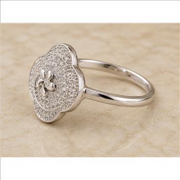 No Reserve 925 Sterling Silver 1.22 Ct Cubic Zirconia Ring 7 US Ring Size