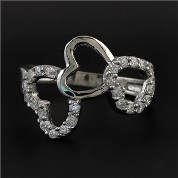 No Reserve 925 Sterling Silver 1.24 Ct Cubic Zirconia Ring 6 US Ring Size