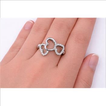 No Reserve 925 Sterling Silver 1.24 Ct Cubic Zirconia Ring 6 US Ring Size