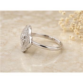 No Reserve 925 Sterling Silver 1.24 Ct Cubic Zirconia Ring 8.5 US Ring Size