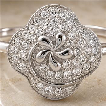No Reserve 925 Sterling Silver 1.24 Ct Cubic Zirconia Ring 8.5 US Ring Size