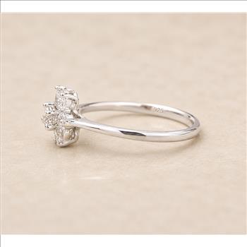 No Reserve 925 Sterling Silver 1.25 Ct Cubic Zirconia Ring 5 US Ring Size