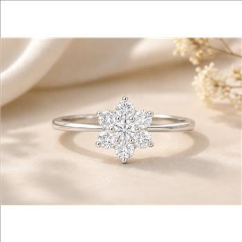 No Reserve 925 Sterling Silver 1.25 Ct Cubic Zirconia Ring 5 US Ring Size