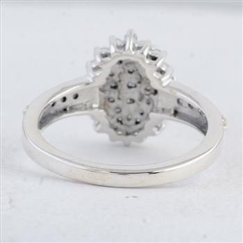 NO RESERVE 925 Sterling Silver 1.29 Ct Round Cubic Zirconia Ring 7 US Ring Size