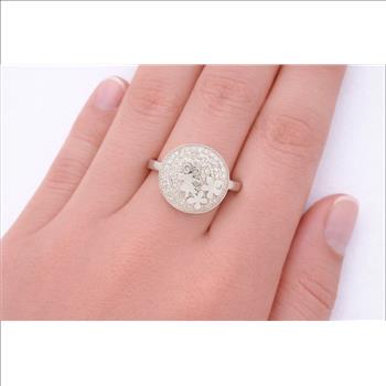 NO RESERVE 925 Sterling Silver 1.40 Ct Cubic Zirconia Ring 6.5 US Ring Size