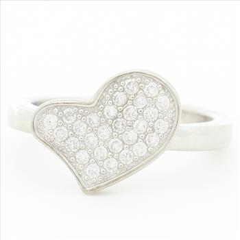 NO RESERVE 925 Sterling Silver 1.41 Ct Cubic Zirconia Ring 5.5 US Ring Size