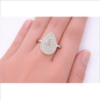 No Reserve 925 Sterling Silver 1.41 Ct Cubic Zirconia Ring