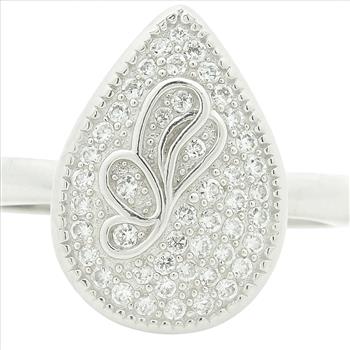 No Reserve 925 Sterling Silver 1.41 Ct Cubic Zirconia Ring