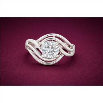 No Reserve 925 Sterling Silver 1.43 Ct Cubic Zirconia Ring 7 US Ring Size
