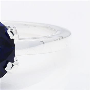 NO RESERVE 925 Sterling Silver 1.43 Ct Round Created Sapphire Ring 9 US Ring Size