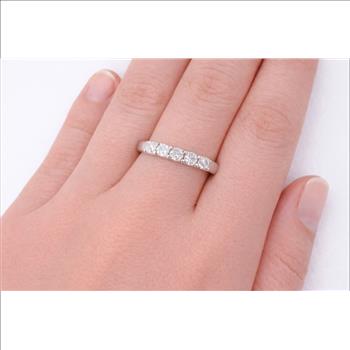 No Reserve 925 Sterling Silver 1.44 Ct Cubic Zirconia Ring 6.5 US Ring Size