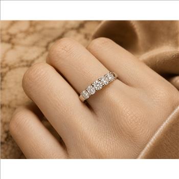 No Reserve 925 Sterling Silver 1.44 Ct Cubic Zirconia Ring 6.5 US Ring Size