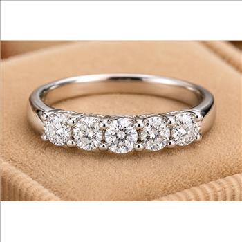 No Reserve 925 Sterling Silver 1.44 Ct Cubic Zirconia Ring 6.5 US Ring Size