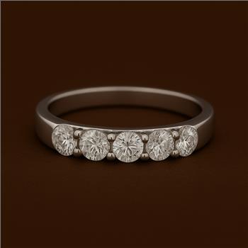 No Reserve 925 Sterling Silver 1.46 Ct Cubic Zirconia Ring 7 US Ring Size